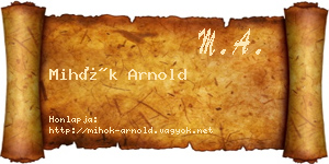Mihók Arnold névjegykártya