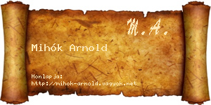 Mihók Arnold névjegykártya